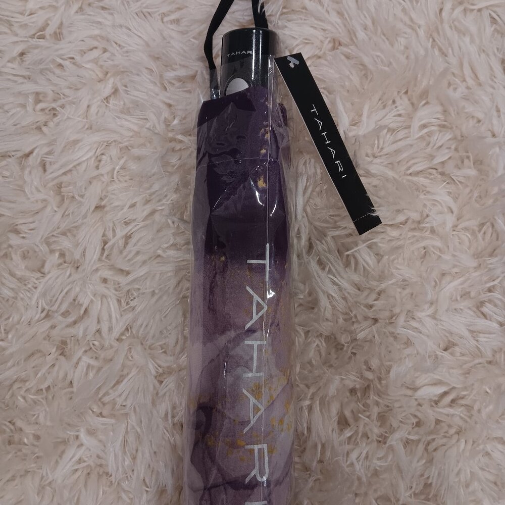 Tahari automatic open umbrella 🌂/ purple /gold / new with tags - Picture 1 of 5